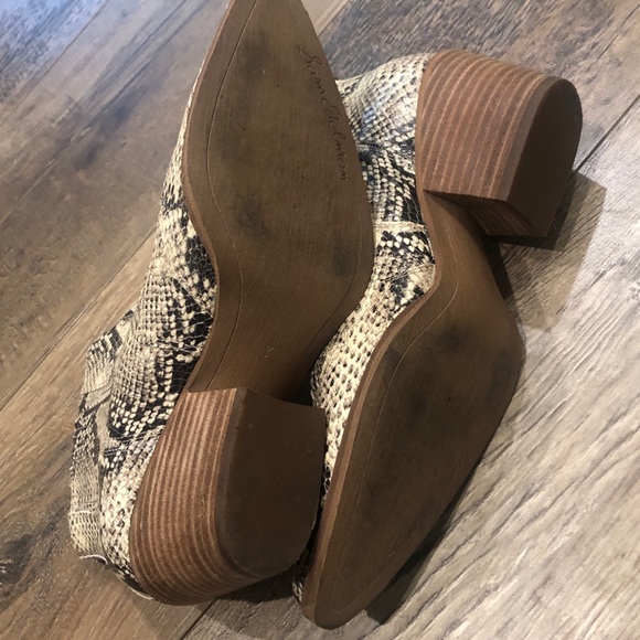 Sam Edelman Snakeskin Print Block Heel 8 - Picture 6 of 10